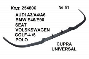 Universal Cupra Lip Универсален Купра Лип спойлер